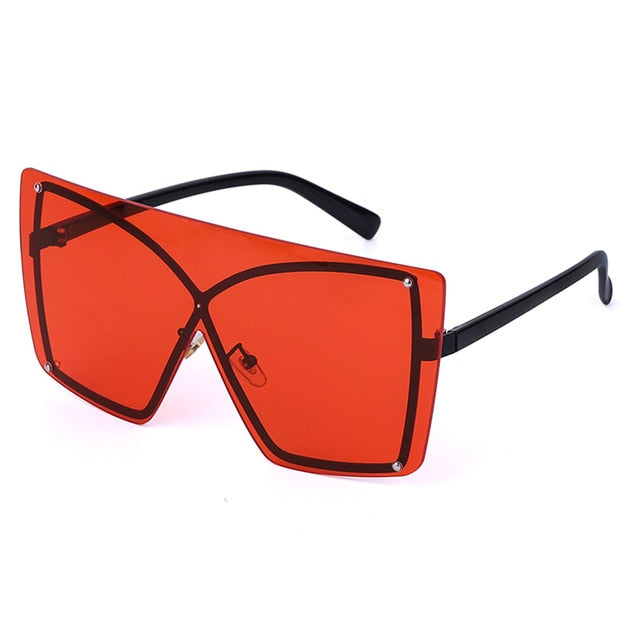 Oversized Red Yellow Gradient Cat Eye Sunglasses